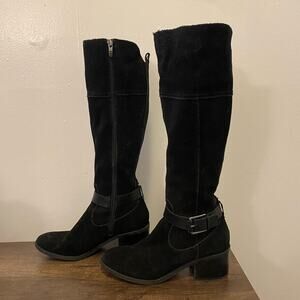 Marc Fisher Tall Suede Black Boots 7.5 size - Women's Fall Boots